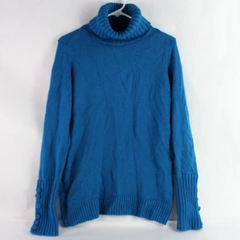 Banana Republic Blue Knit Turtleneck Sweater Women's Size Large