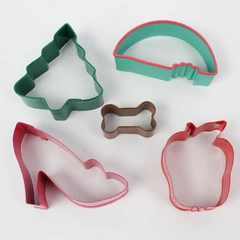 Lot of 5 Metal Cookie Cutters Miscellaneous Shapes and Designs