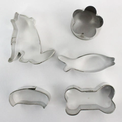Lot of 5 Miscellaneous Shape Metal Cookie Cutters