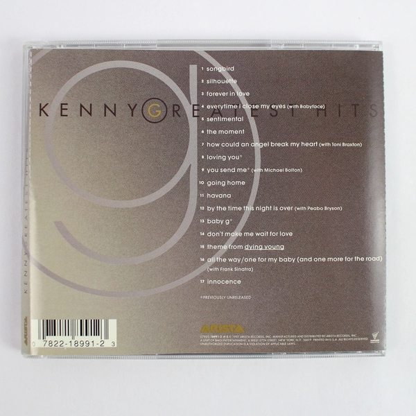 Kenny G Greatest Hits 1997 Arista Records Compilation Smooth Jazz CD