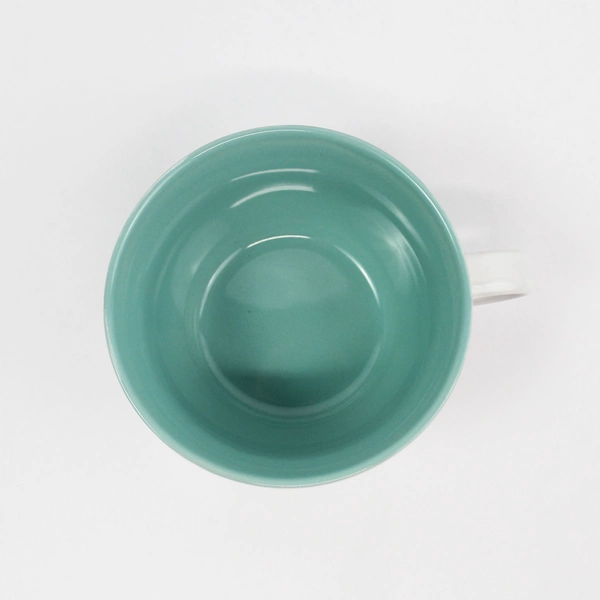 Lot of 2 Create By Just Mugs Refresh Cups and Saucers White & Teal Ceramic