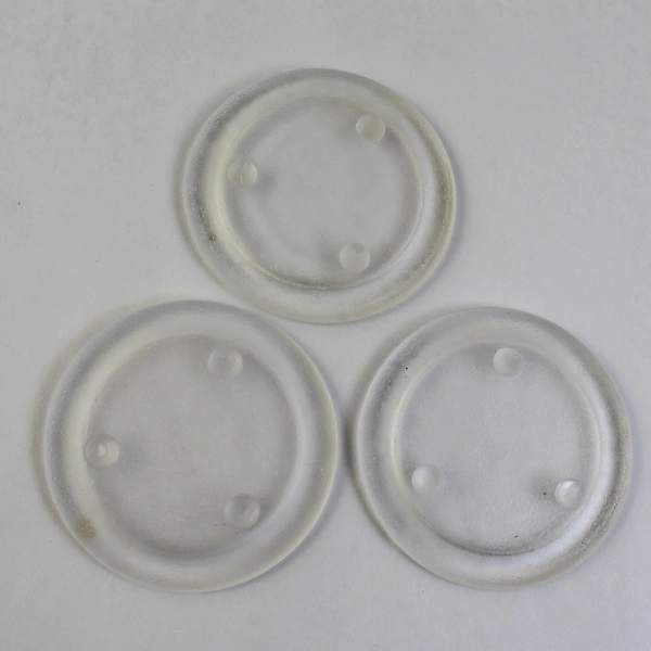 Set of 3 Frosted Glass Round Candle Holders 4" Diameter Home Decor