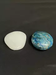 Lot of 2 Healing Stones Selenite & Apatite Crystals Good Condition
