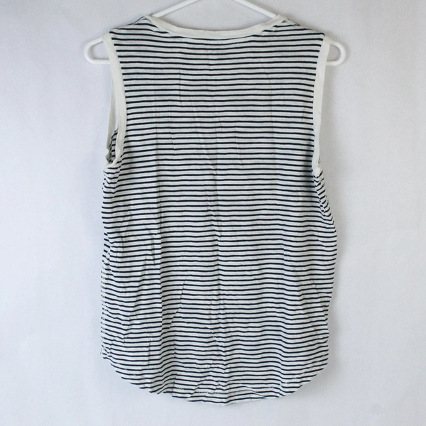 Madewell Sleeveless Top Shirt White Navy Striped Women's Size Small Tank Top
