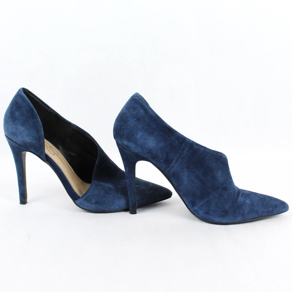 Jessica Simpson Women's Blue Faux Suede Pumps Stiletto Heel Pointed Toe Size 9.5