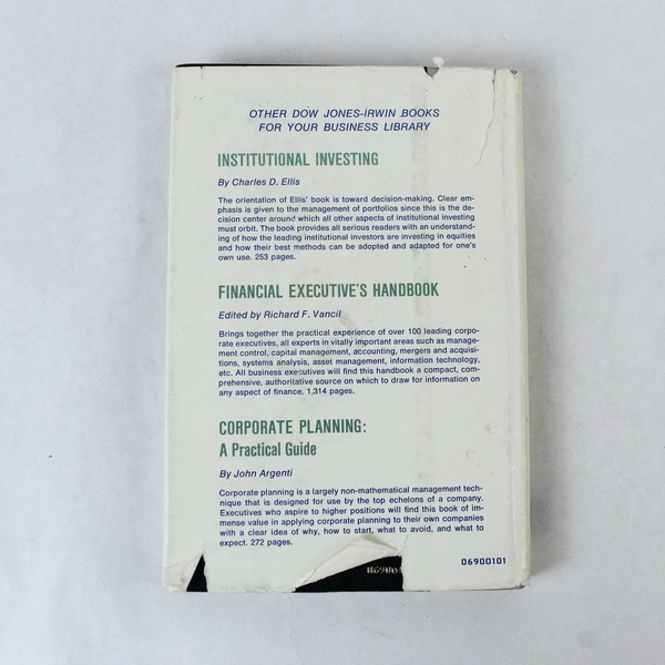Techniques Of Financial Analysis Erich A. Helfert 1972 Dow Jones-Irwin Inc HC DJ