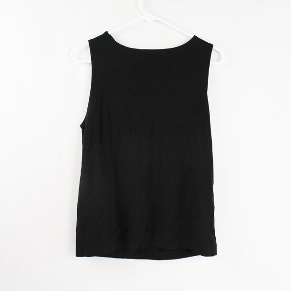 Donna Gray Women's Black Sleeveless Tunic Top Size M Good Pre-Owned Condition