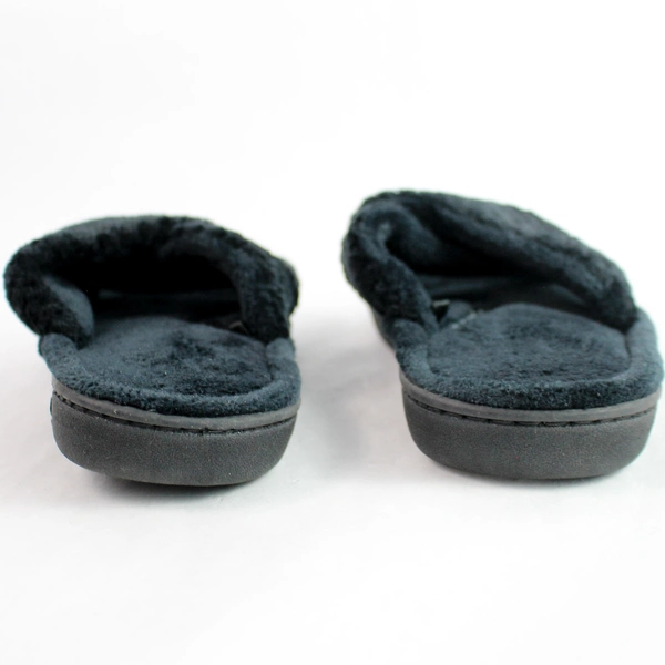 Dena Lives Invisible Support Black Plush Slides Women's Large US Sizes 9-10