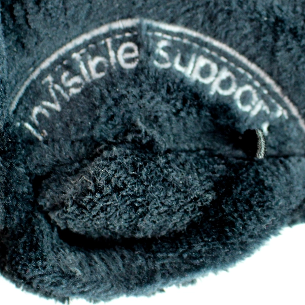 Dena Lives Invisible Support Black Plush Slides Women's Large US Sizes 9-10