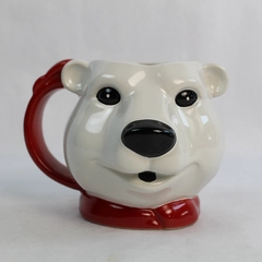 Coca-Cola Big Sipper Ceramic Polar Bear Mug Cup Red White NWT Collectible