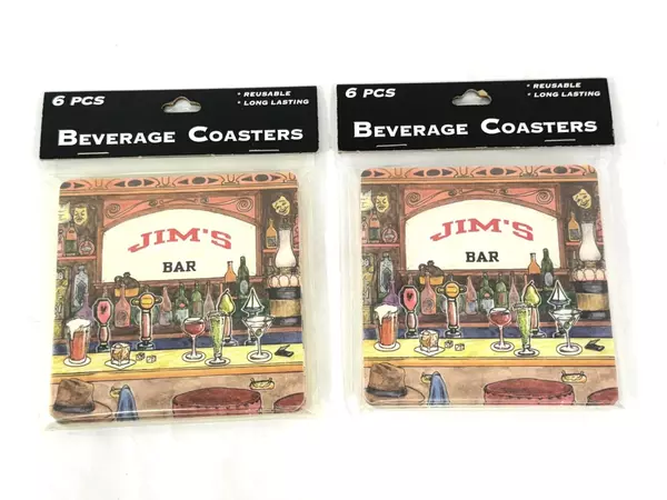 Coasters Unltd Jim's Bar Beverage Coasters Pulpboard USA Made Lot of 2 6-Packs