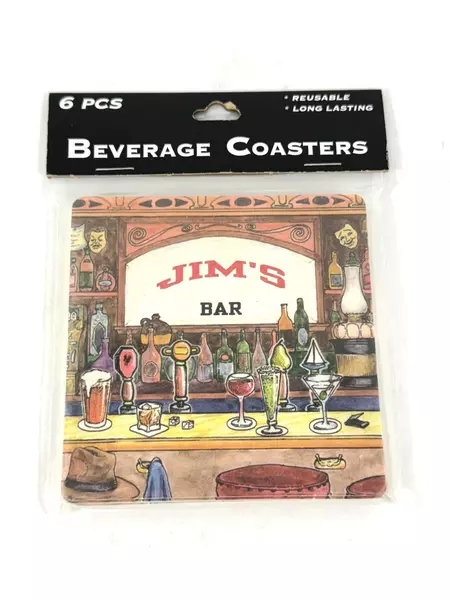Coasters Unltd Jim's Bar Beverage Coasters Pulpboard USA Made Lot of 2 6-Packs
