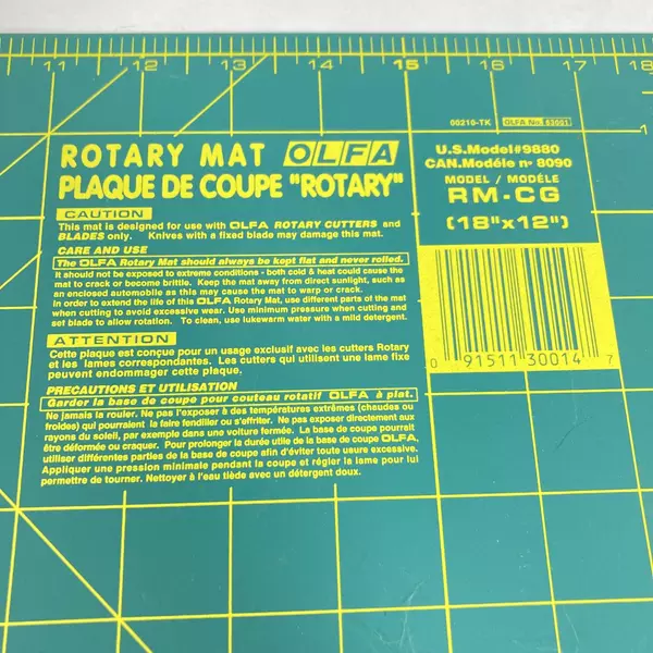 OLFA RM-CG Rotary Mat Model 9880 Cutting Base 18.5 x 12.25 Inch