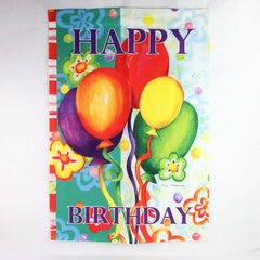 Elena Vladykina Colorful Happy Birthday Balloon Flag Banner 28" x 39"