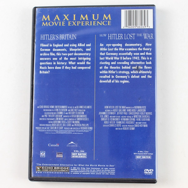 Hitler's Britain/How Hitler Lost the War DVD 2009 Echo Bridge - Good Condition