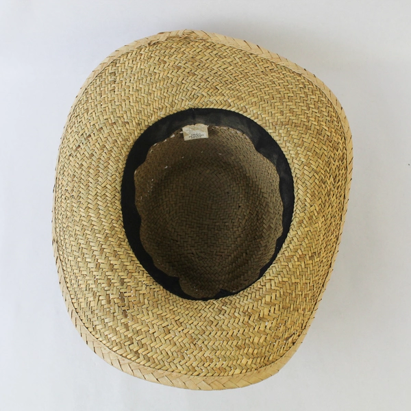 Small Woven Hat With Colored Patterned Band