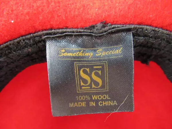 Women's Wide Brim Red Wool Hat with Leather Vintage Something Special