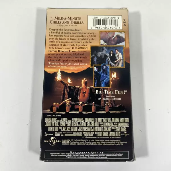 The Mummy VHS 1999 Universal Widescreen Brendan Fraser PG-13 Pre-Owned