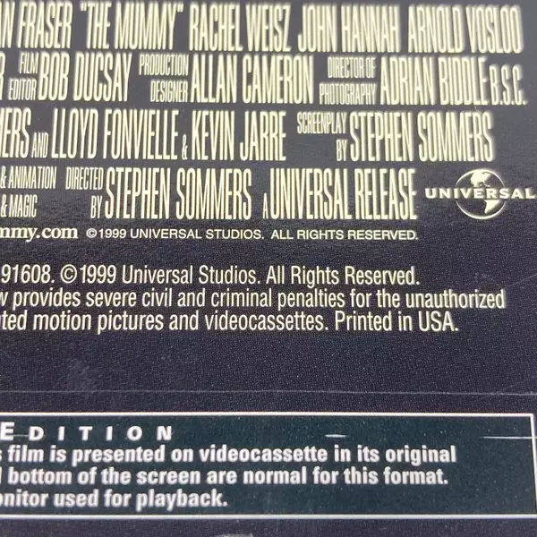 The Mummy VHS 1999 Universal Widescreen Brendan Fraser PG-13 Pre-Owned