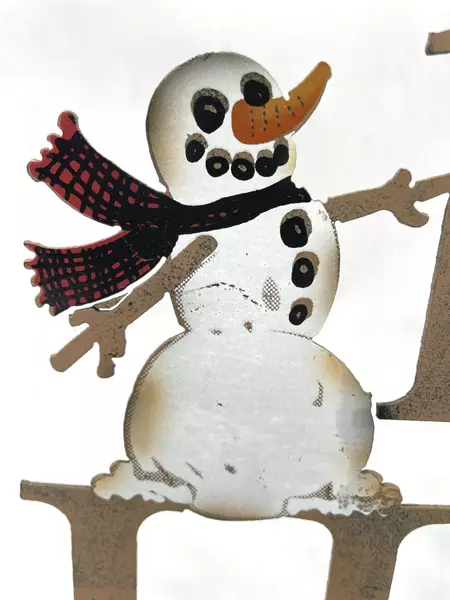 Happy Holidays Metal Snowman Plaque