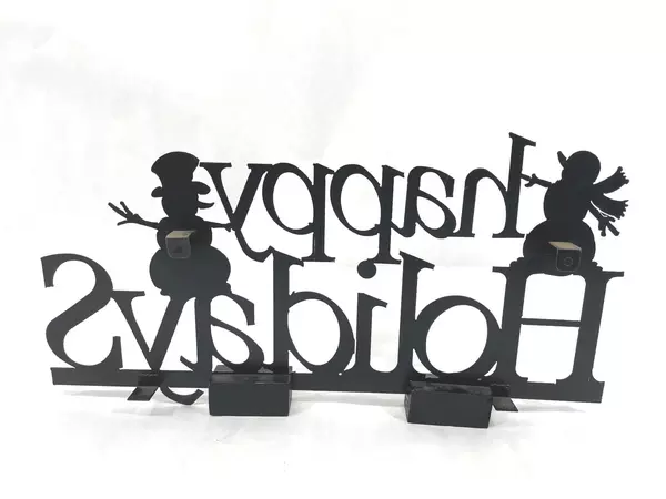 Happy Holidays Metal Snowman Plaque