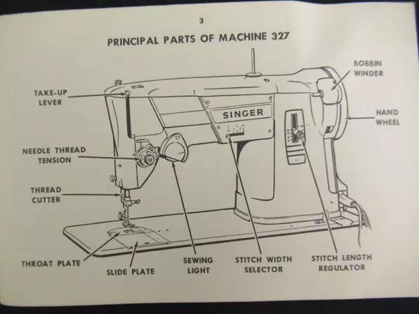 Vintage The Singer Company Sewing Machine Model 327 Manual K6601