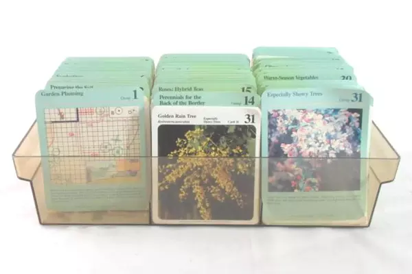 Vintage 1987 My Green Gardens Plant Growing Guide Cards with Case Set Garden