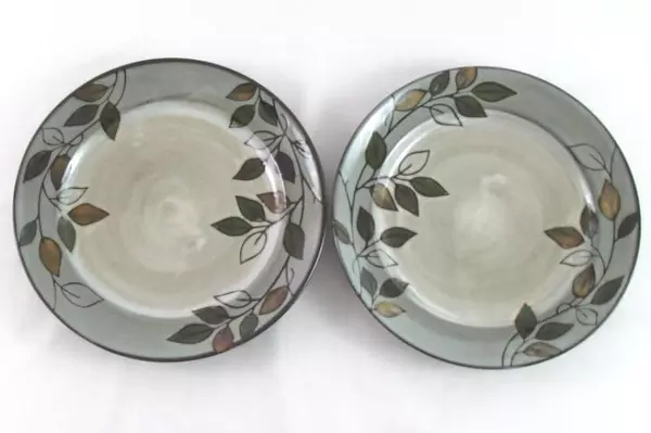 Lot of 2 Pfaltzgraff Rustic Leaves Dinner Plates 11.25" Stoneware Replacements