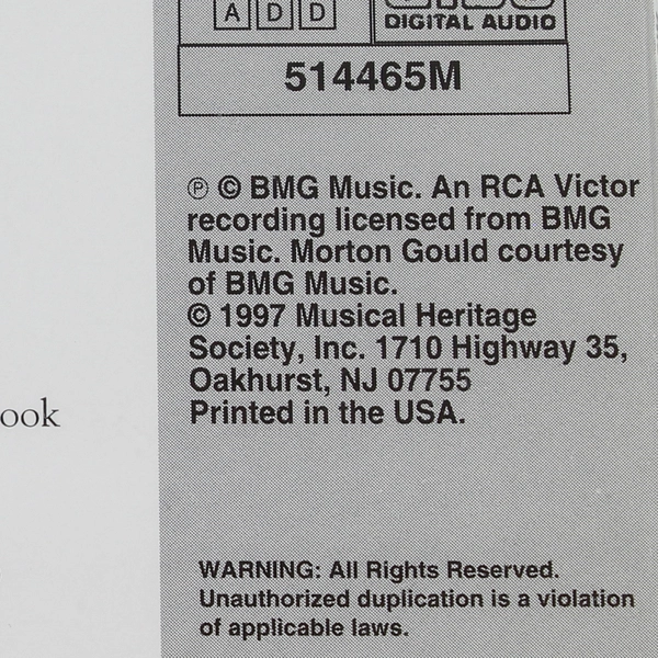 Kern & Porter Favorites CD by Morton Gould - Pre-owned, Good Condition