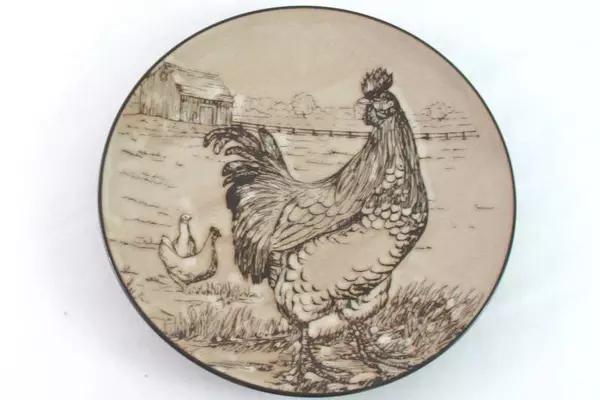 Pfaltzgraff Homespun Rooster 11.5" Dinner Plate Brown Stoneware Country Replace