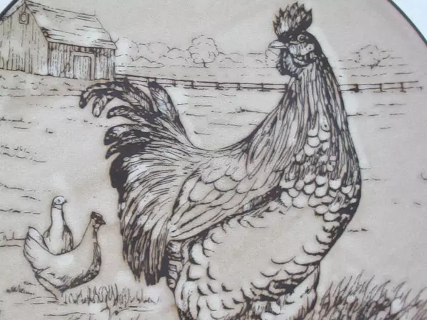 Pfaltzgraff Homespun Rooster 11.5" Dinner Plate Brown Stoneware Country Replace