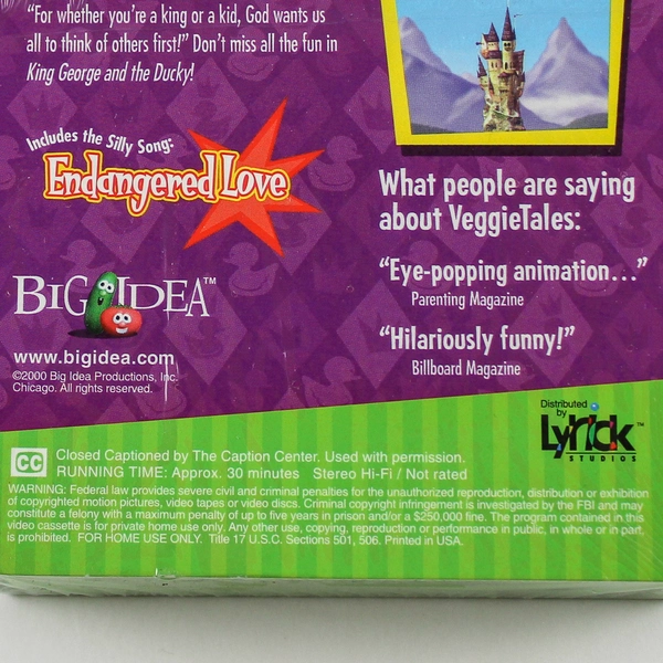 Veggie Tales King George and the Ducky VHS 2000 Lesson About Selfishness
