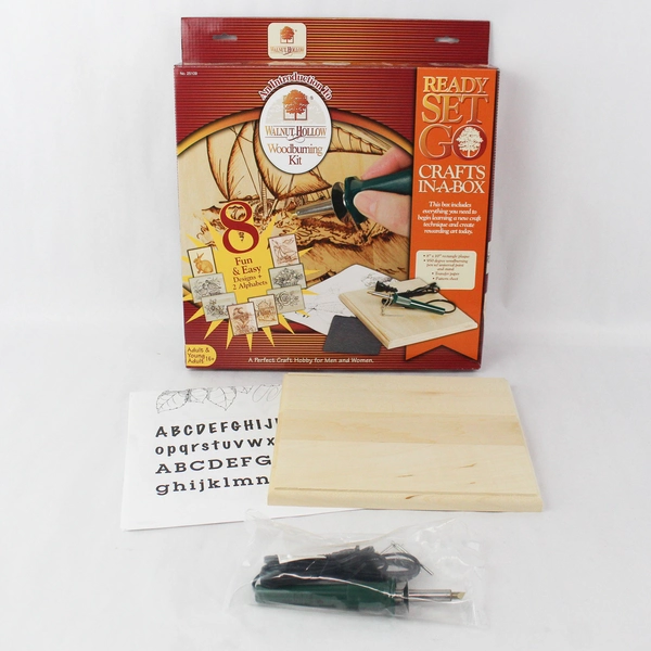 Walnut Hollow Ready Set Go Crafts-In-A-Box Woodburning Kit Woodburn Tool