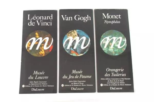 Lot of 3 Sets of Art Slides From The Louvre Museum Monet Van Gogh De Vinci