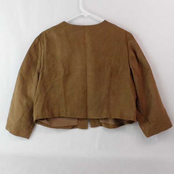 R&K Tan Open Front Half Sleeve Coat Women's Size 16