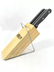 HULLR 3-Piece Knife Set with Storage Block Used Missing 2 Knives