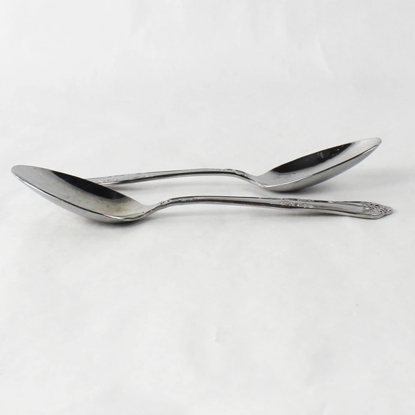 Lot of 2 Oneida Flatware Serving Spoons Stainless Steel Art Deco Floral Pattern