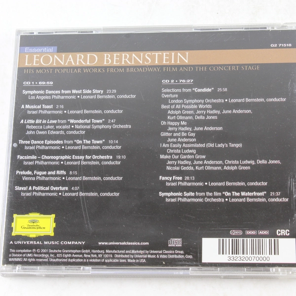Essential Leonard Bernstein 2001 CD Set Broadway Film Stage Hits