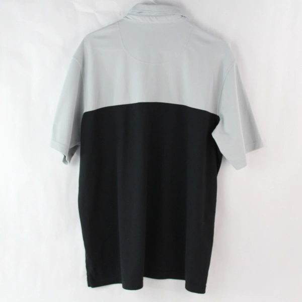 Pebble Beach Men's Dry-Luxe Performance Gray Color Block Short Sleeve Polo Sz XL