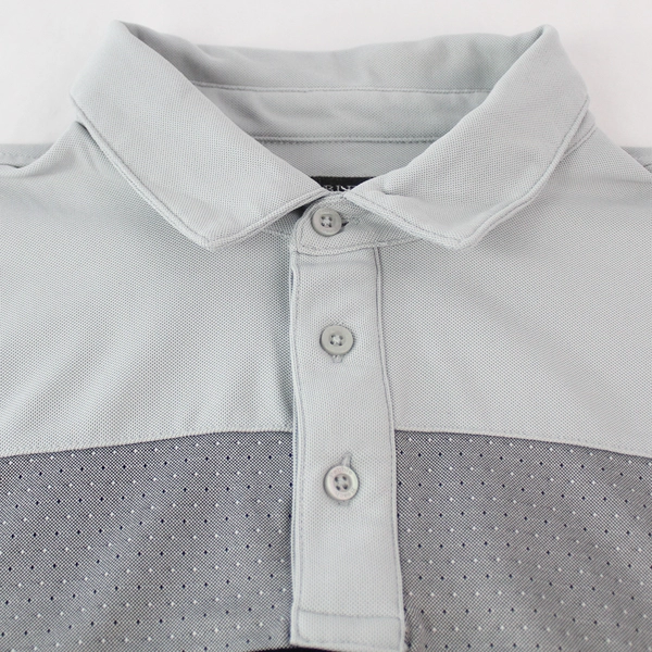 Pebble Beach Men's Dry-Luxe Performance Gray Color Block Short Sleeve Polo Sz XL