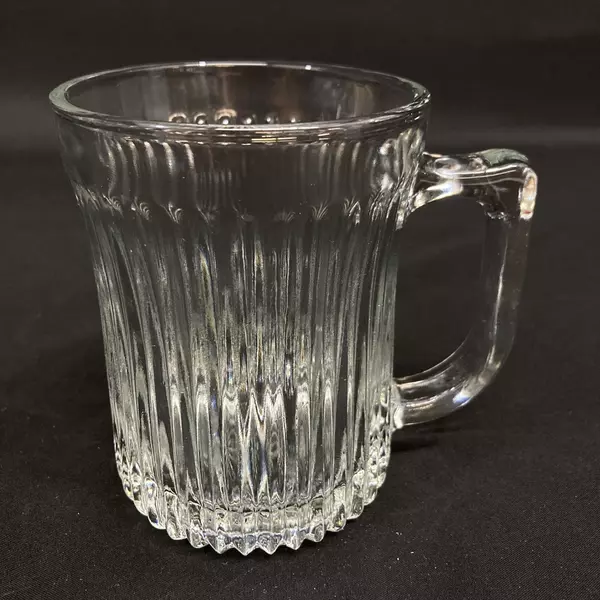 Set of 2 Gibson Royal Crest Mugs Clear Glass