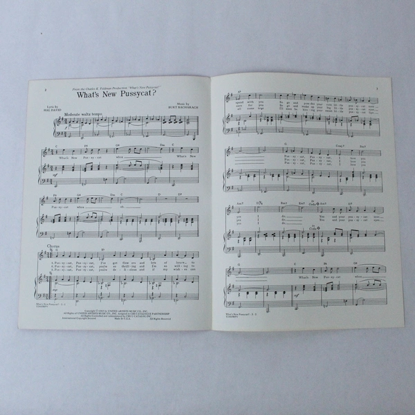 Vtg Sheet Music What’s New Pussycat From 1965 Movie Hal David Burt Bacharach