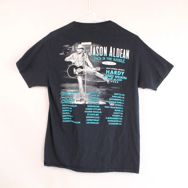 Jason Aldean Back In The Saddle Tee Shirt Women's M Fruit of the Loom