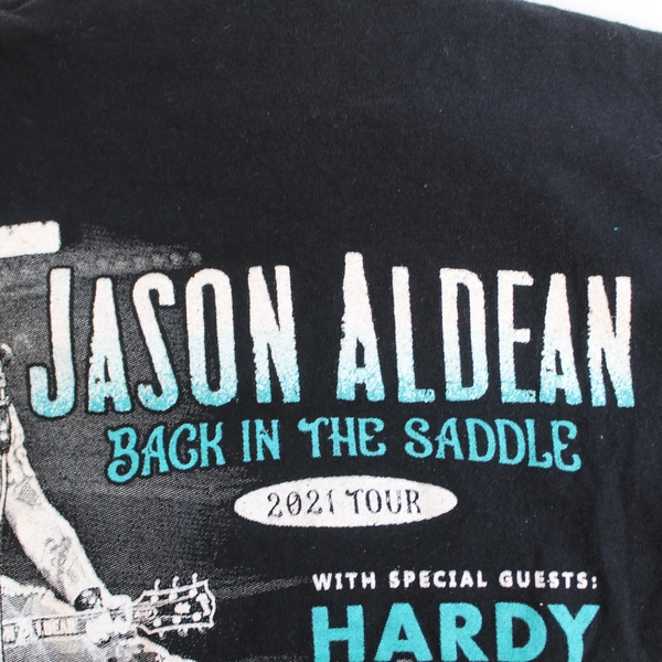 Jason Aldean Back In The Saddle Tee Shirt Women's M Fruit of the Loom