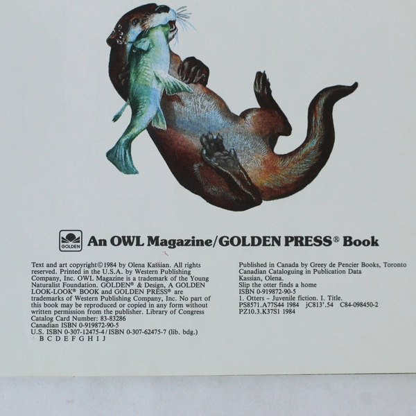 Slip The Otter Finds A Home by Olena Kassian 1984 Paperback Golden Book