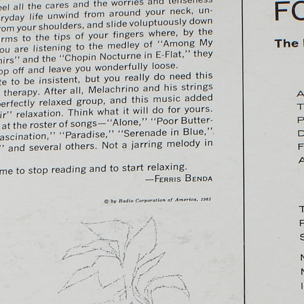 More Music For Relaxation Vinyl LP by The Melachrino Strings & Orchestra