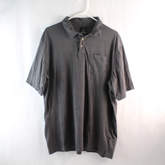 prAna Dark Gray 1/4 Button Cotton Blend T-Shirt Men's Size 2XL