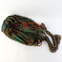 Unique Handmade Women's Multicolor Braided Knit Scarf 7'