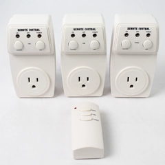 Black Stone Super Switch; 3 Wall Outlets Wireless & Remote Control White