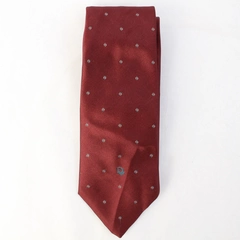 Christian Dior Burgundy Embroidered Dior Logo Neck Tie 57"